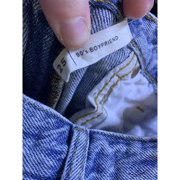 Women's Sz 25 (25x32)‎ Pacsun 90s Boyfriend Mom  Light wash Blue Jean Distressed - Picture 4 of 6